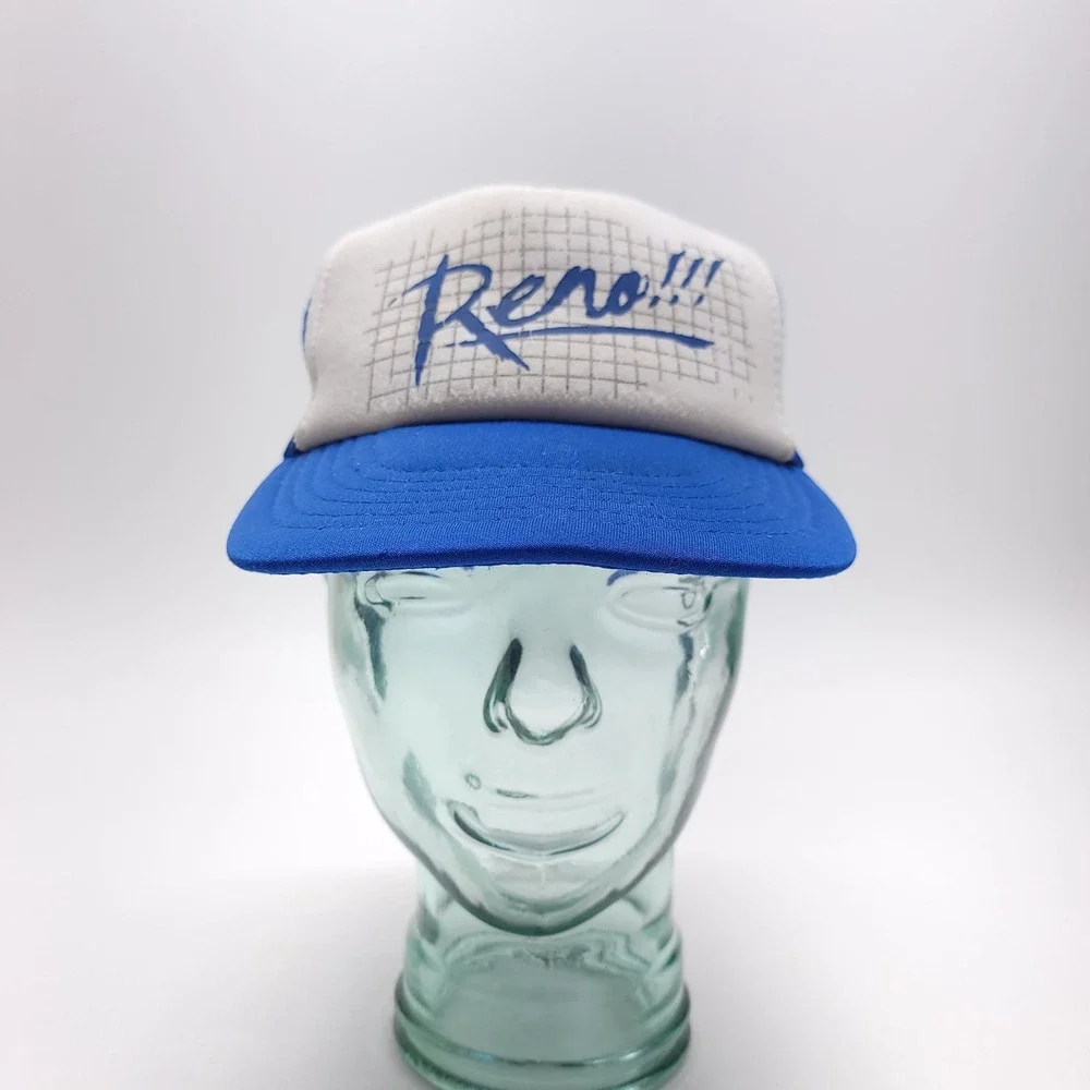 Vintage Reno Nevada Youth Hat‎ Logo Mesh Snap Back Trucker Cap 80s
